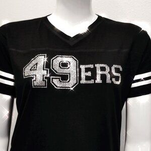 Bling 49ERS Black Ladies Football Jersey